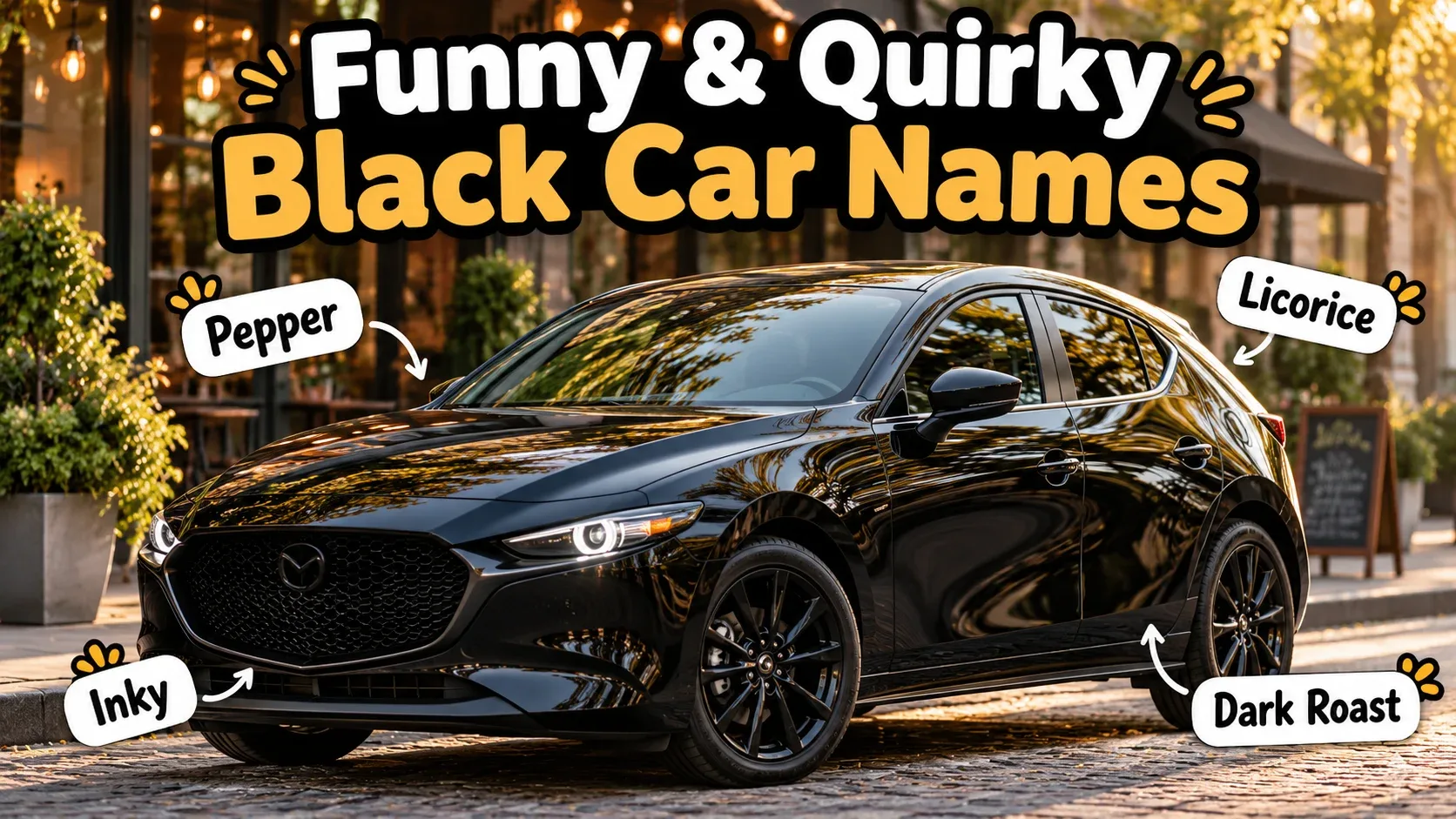 Funny Quirky Black Car