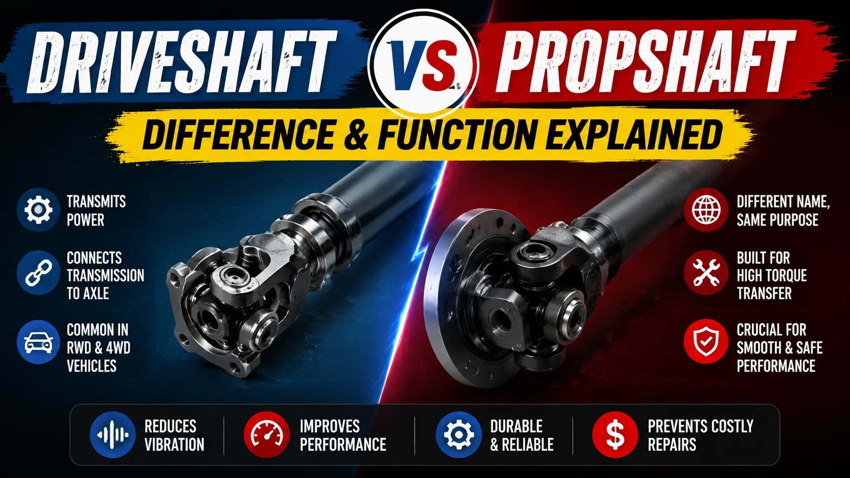 driveshaft and propshaft