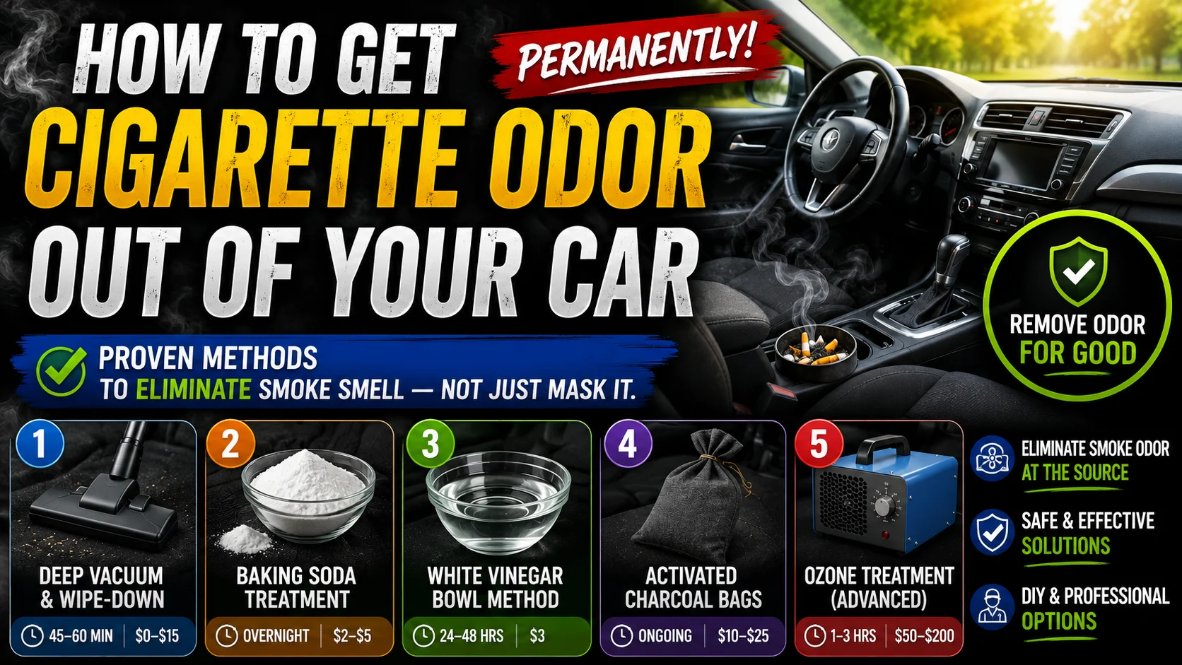 how to get ciggerate odour out of your car