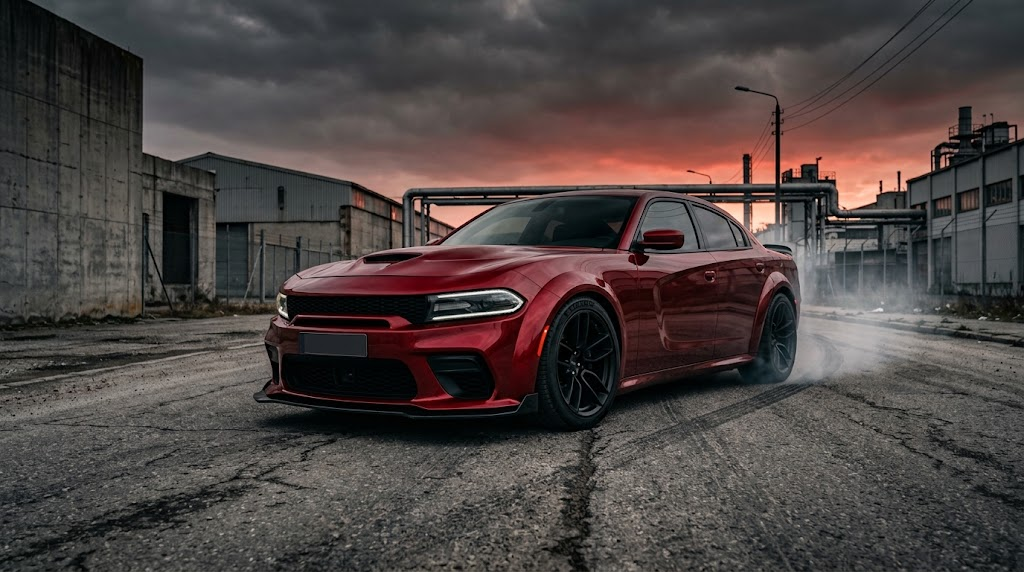 Aggressive deep red performance car for badass red car names