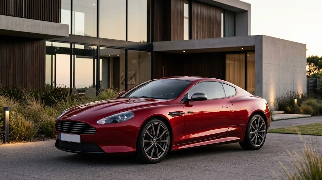 Elegant ruby red luxury coupe for female red car names