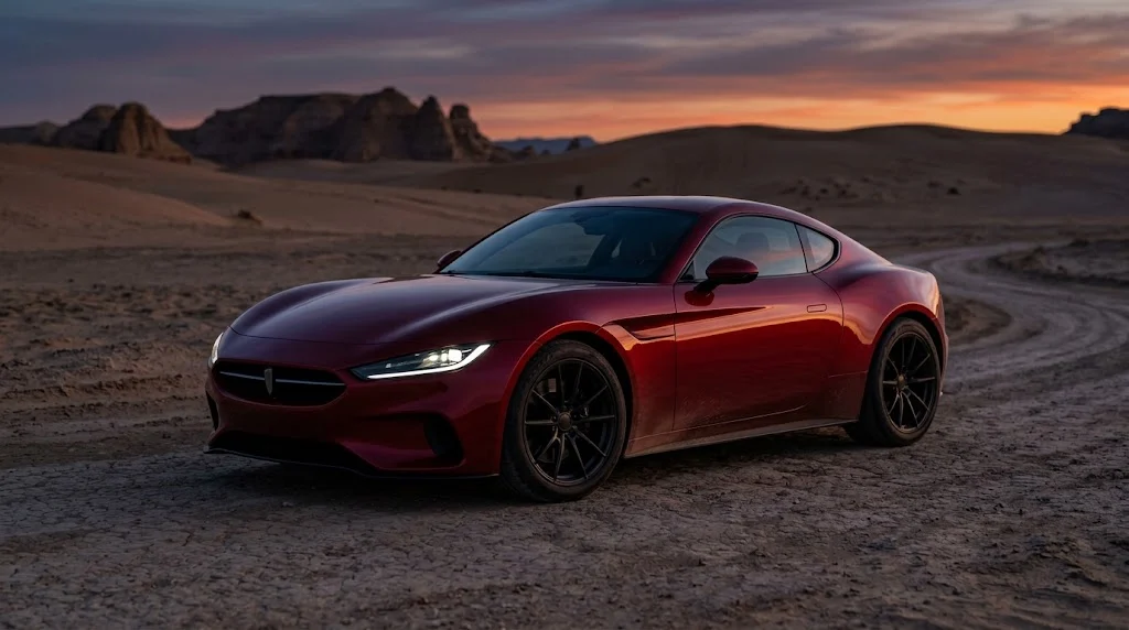 Distinctive crimson sports car for unique and unusual red car names