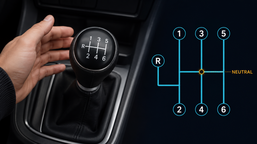 Manual transmission gear shifter and H pattern