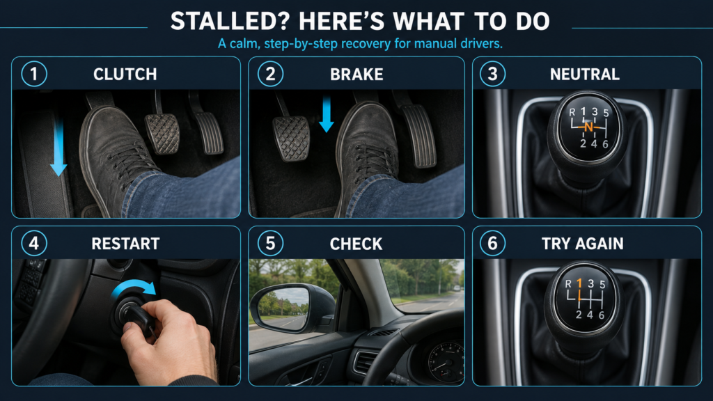 What to do when a manual car stalls