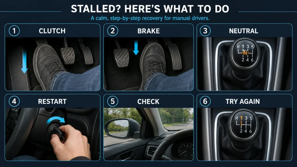 What to do when a manual car stalls