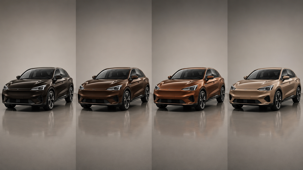 Brown car name ideas matched to espresso, chocolate, bronze, copper and tan paint shades