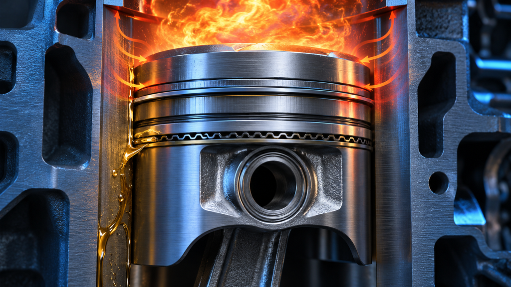 Piston rings sealing combustion pressure and controlling cylinder-wall oil