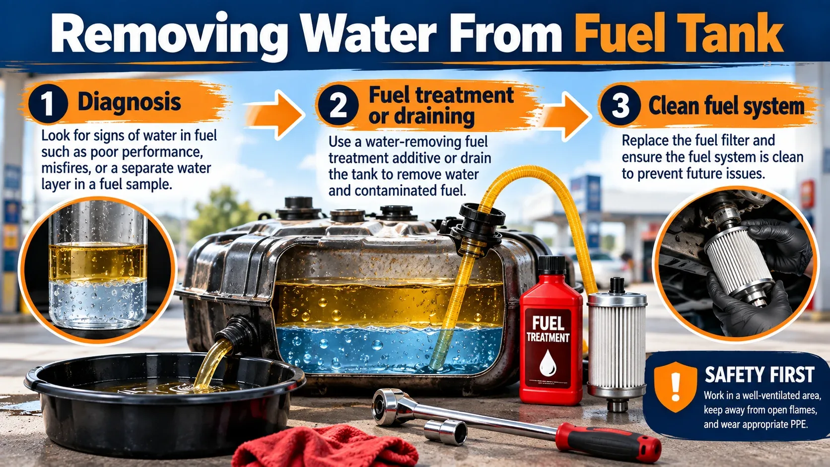 Driving with water in gas tank