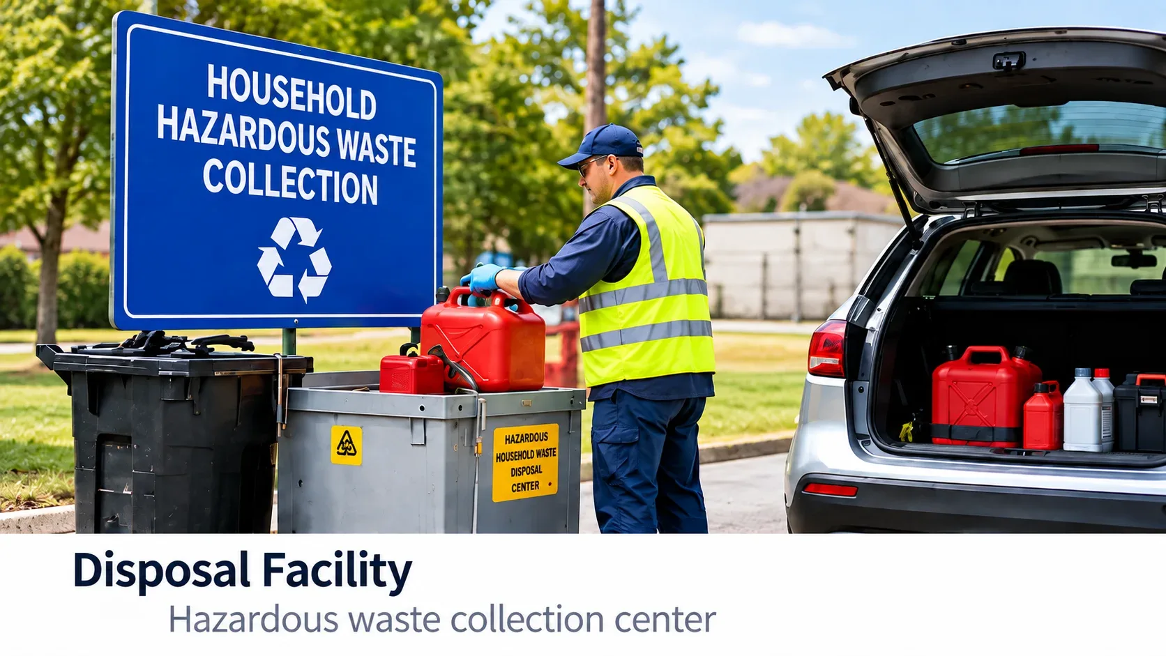 Household hazardous waste facility accepting old gasoline
