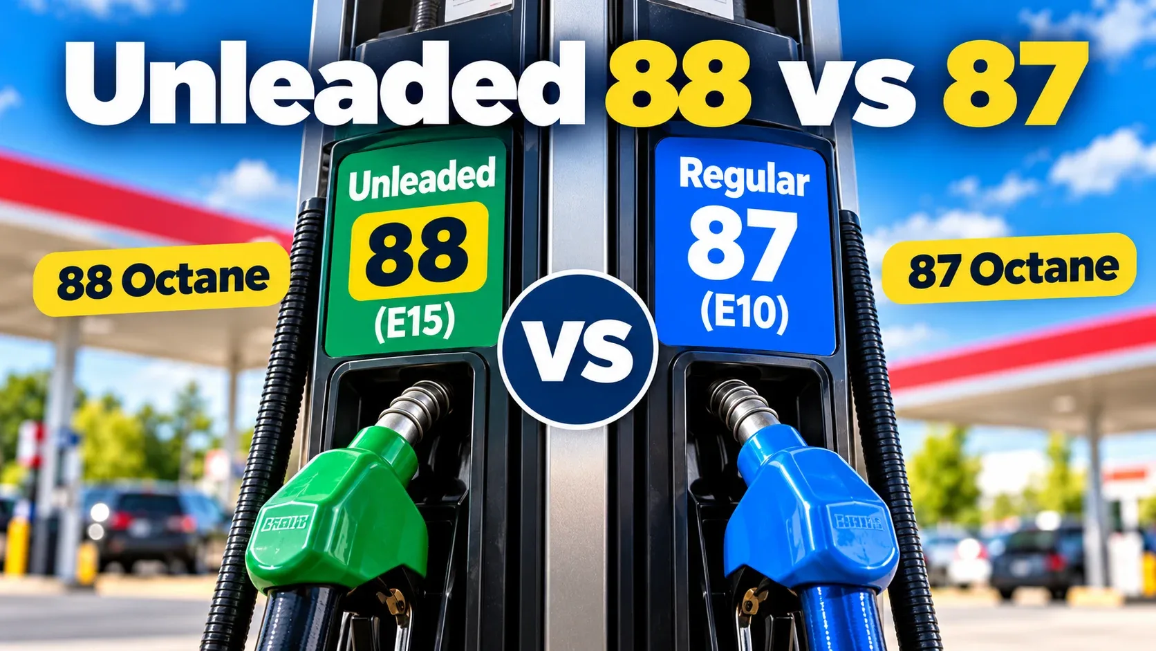 Unleaded 88 versus regular 87 gasoline comparison