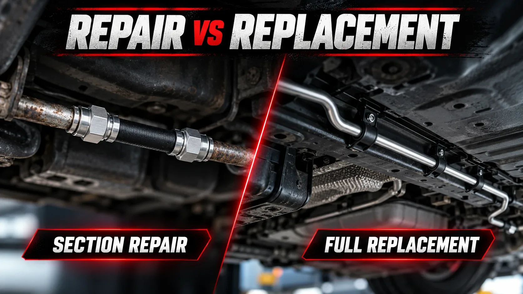 Fuel line repair versus full replacement comparison