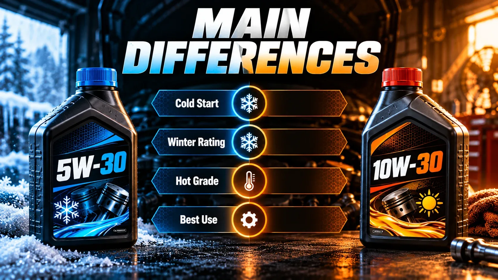 5W-30 vs 10W-30 main differences comparison