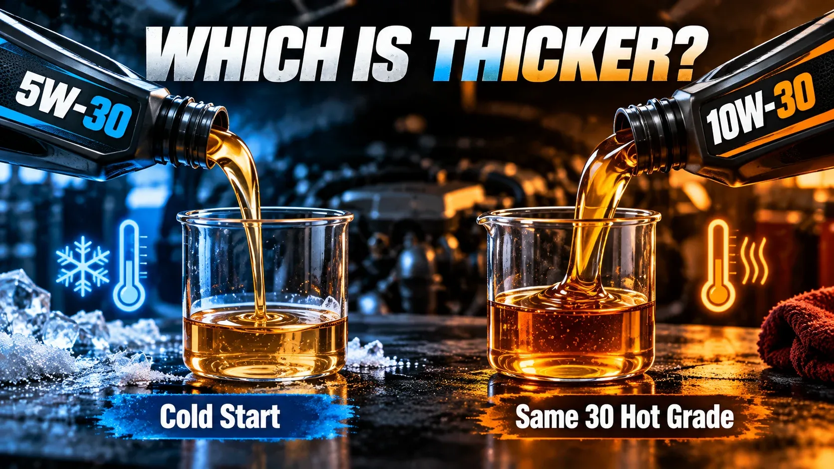 Which is thicker 5W-30 or 10W-30 oil comparison