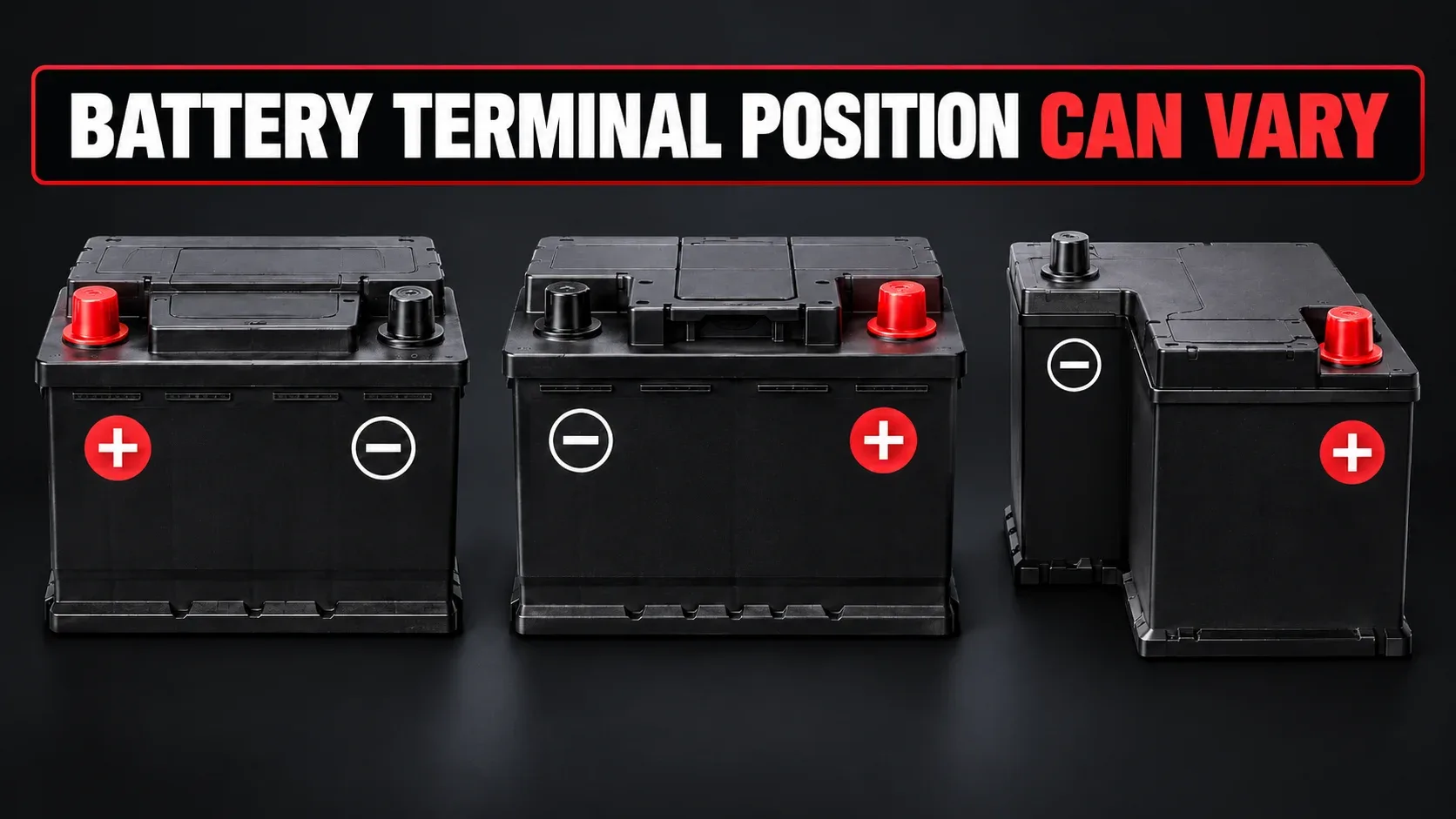 Car battery terminal position can vary between battery designs