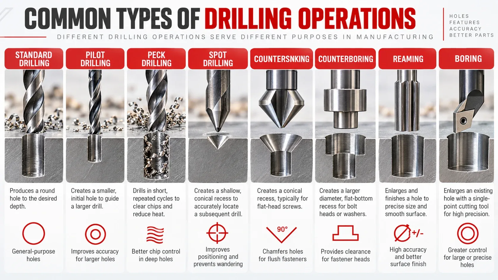 Common types of drilling operations