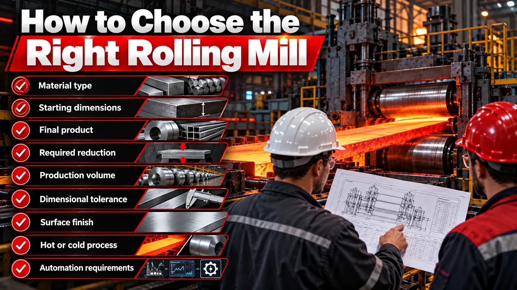 How to choose the right rolling mill based on material, dimensions, final product, tolerances and production volume