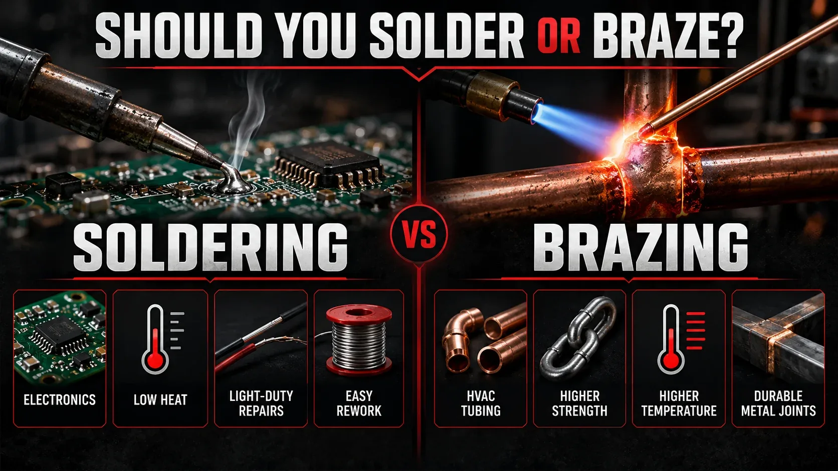 Should you solder or braze decision guide comparing applications