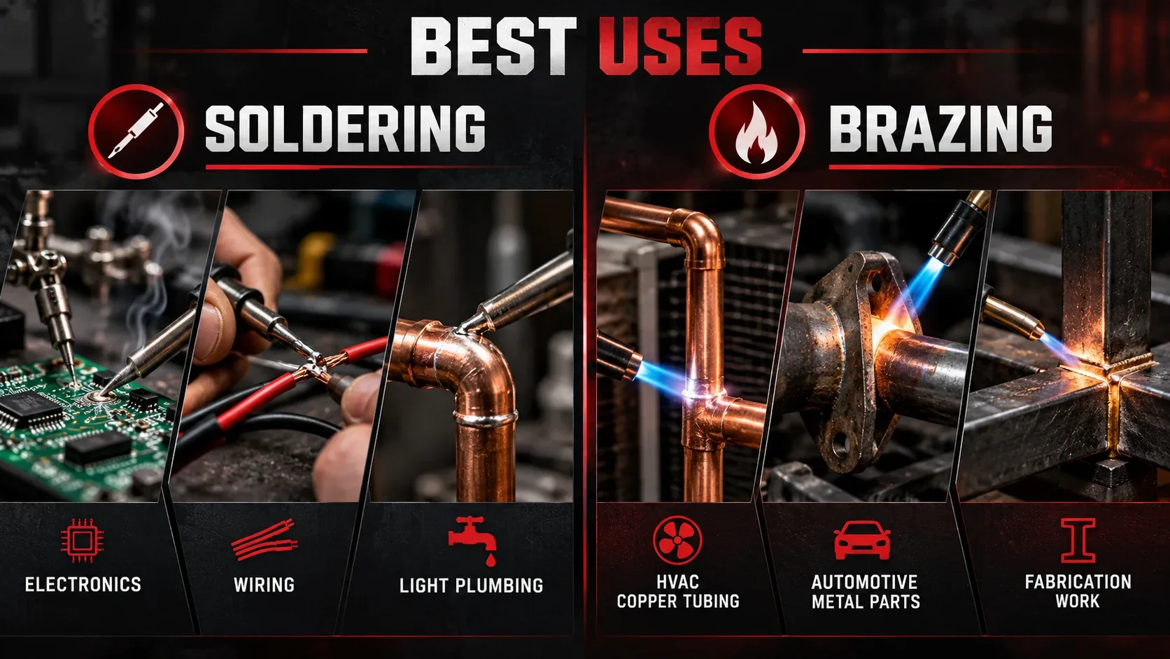 Best uses of soldering and brazing including electronics HVAC automotive and fabrication