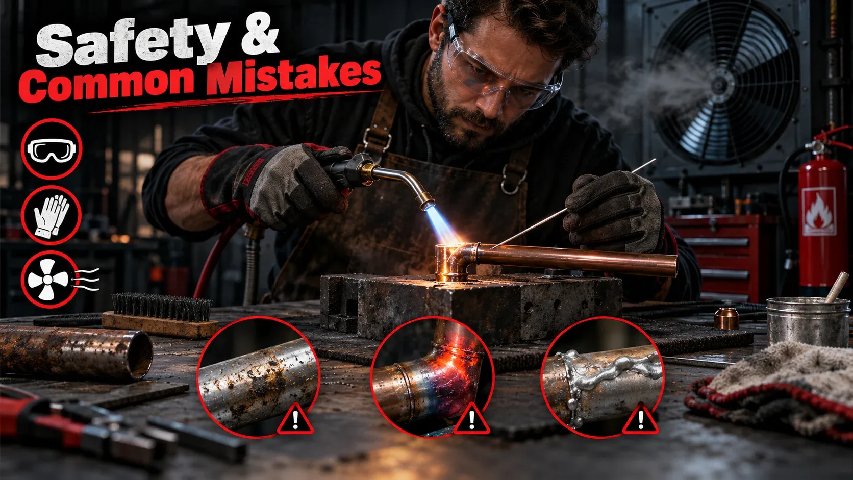 Soldering and brazing safety gear and common metalworking mistakes