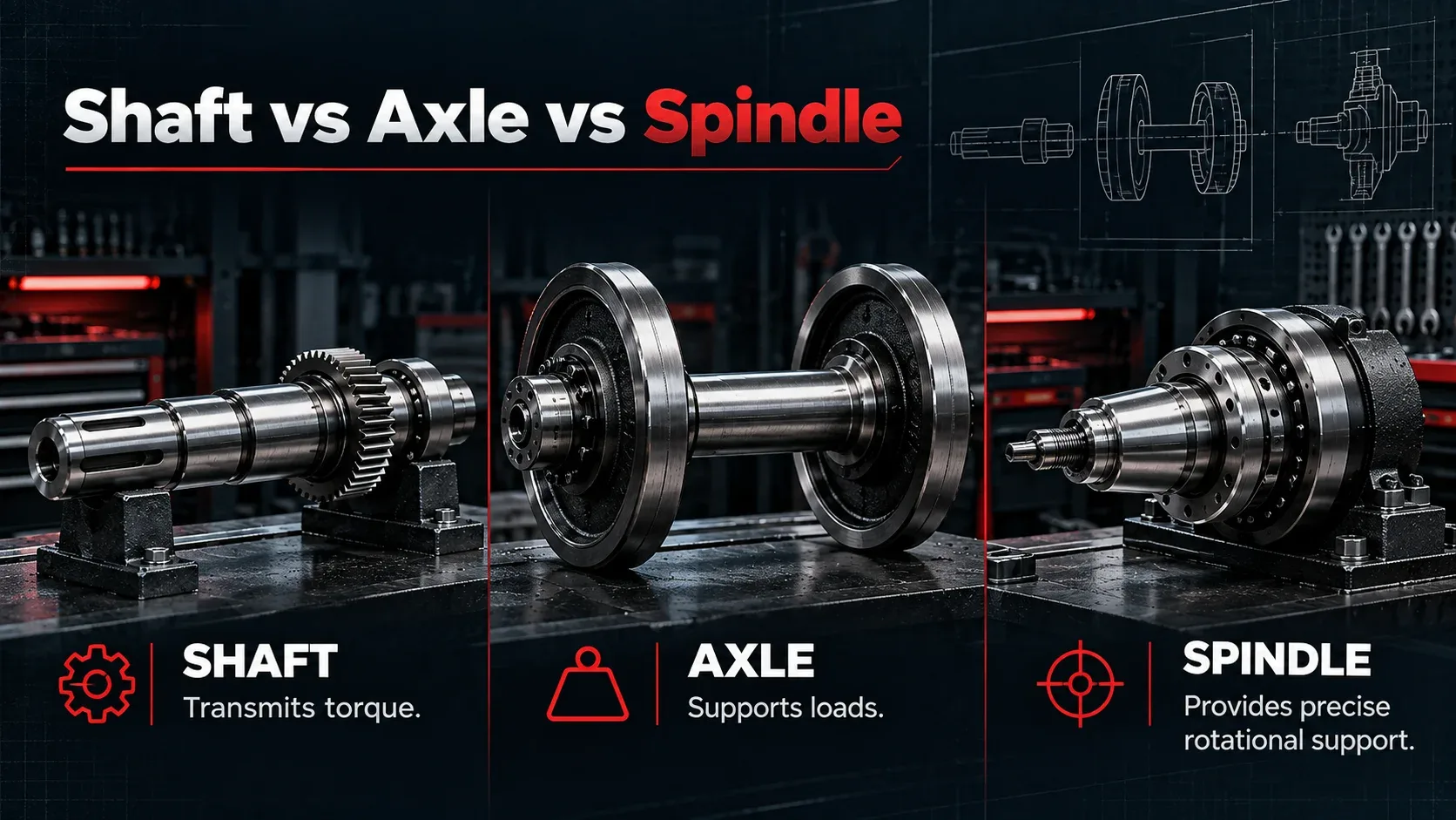 Shaft vs axle vs spindle comparison