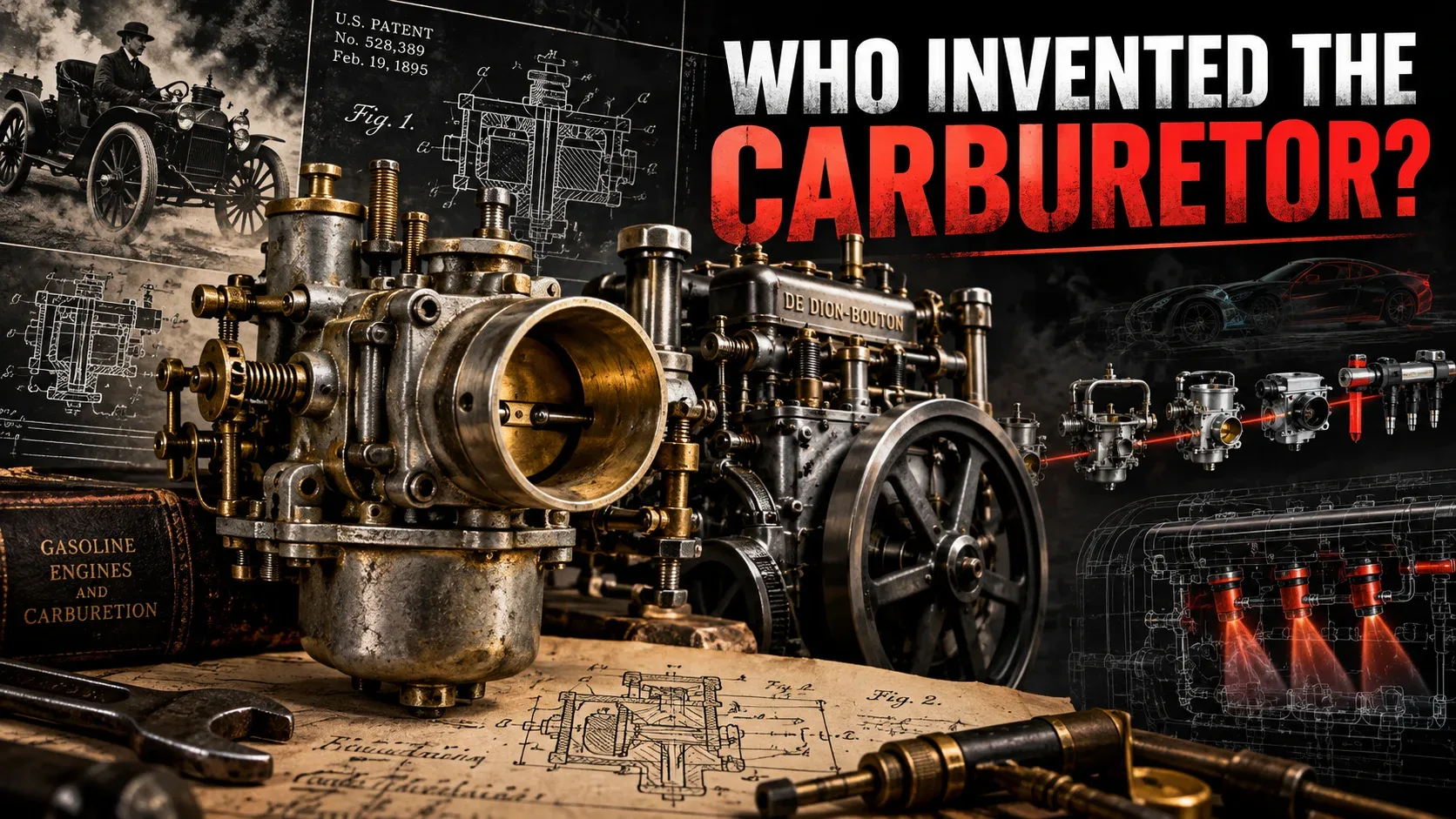 Who invented the carburetor showing early carburetor designs, vintage engines and carburetor history