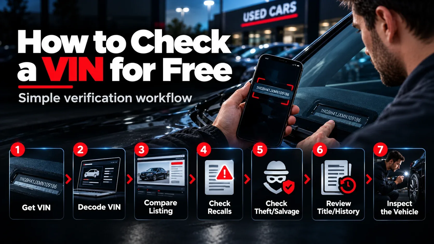 How to check a VIN for free with a step by step verification workflow