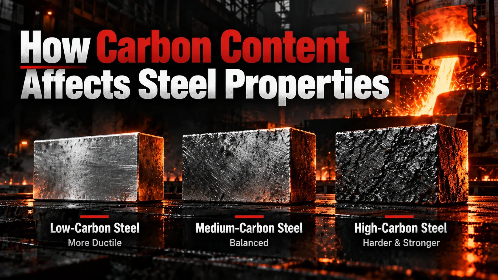 Low carbon medium carbon and high carbon steel property comparison