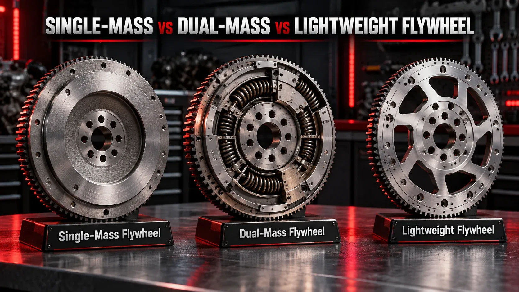 Single mass dual mass and lightweight flywheel comparison