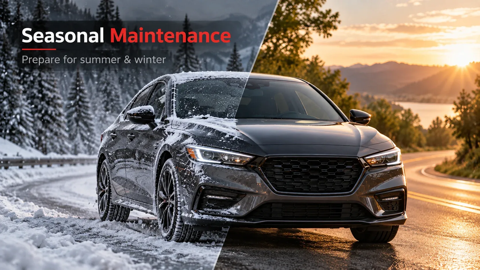 Seasonal car maintenance for hot summer and snowy winter driving