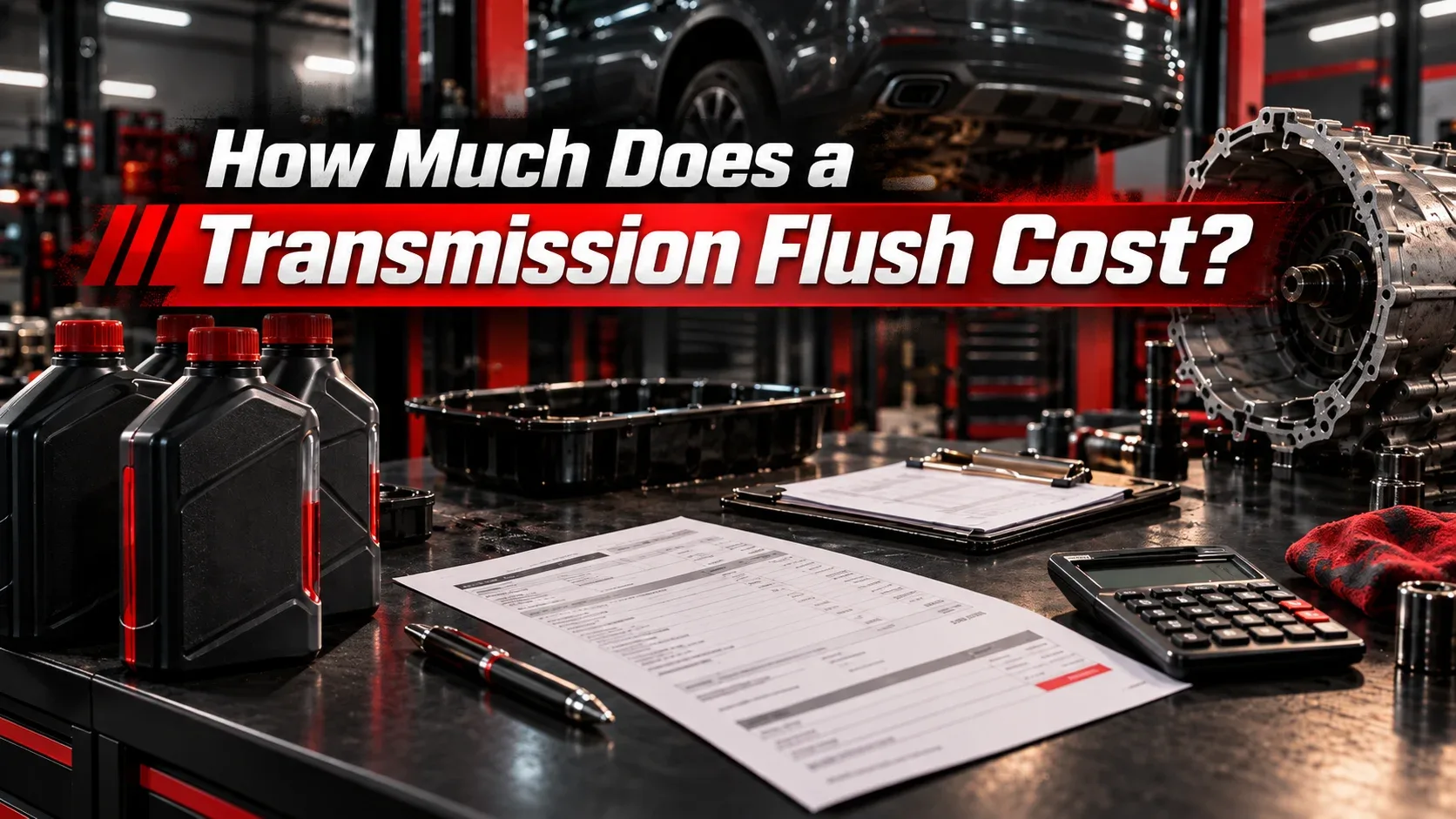 Transmission flush cost with fluid bottles calculator and a service estimate