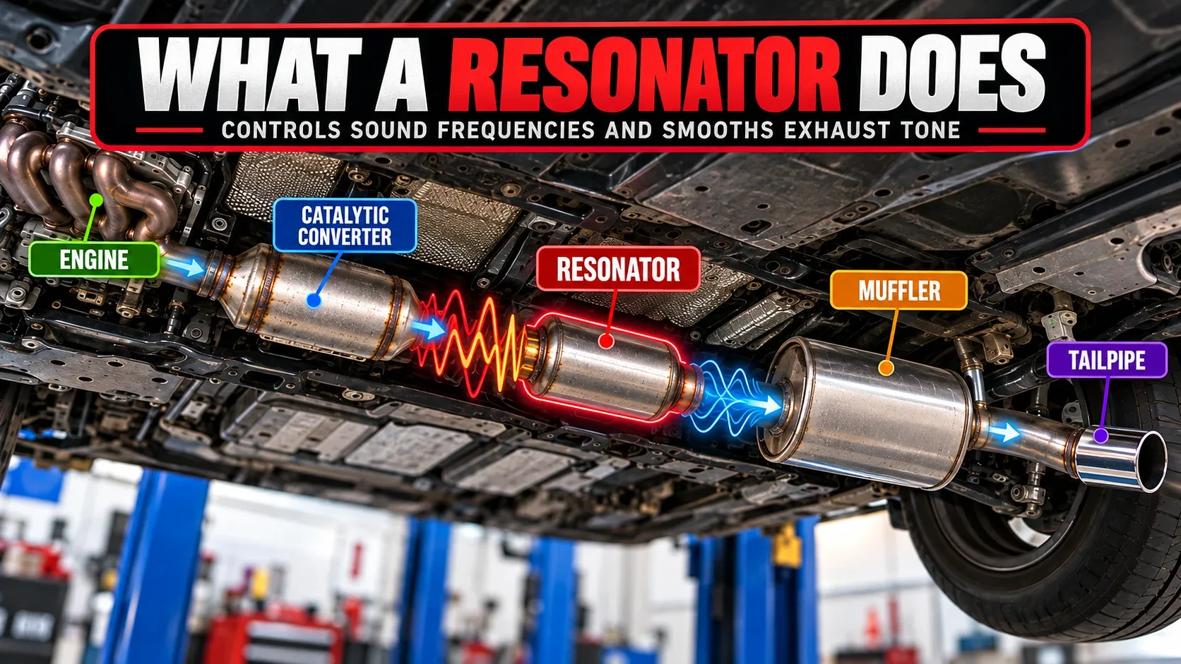 What an exhaust resonator does and how it controls sound frequencies