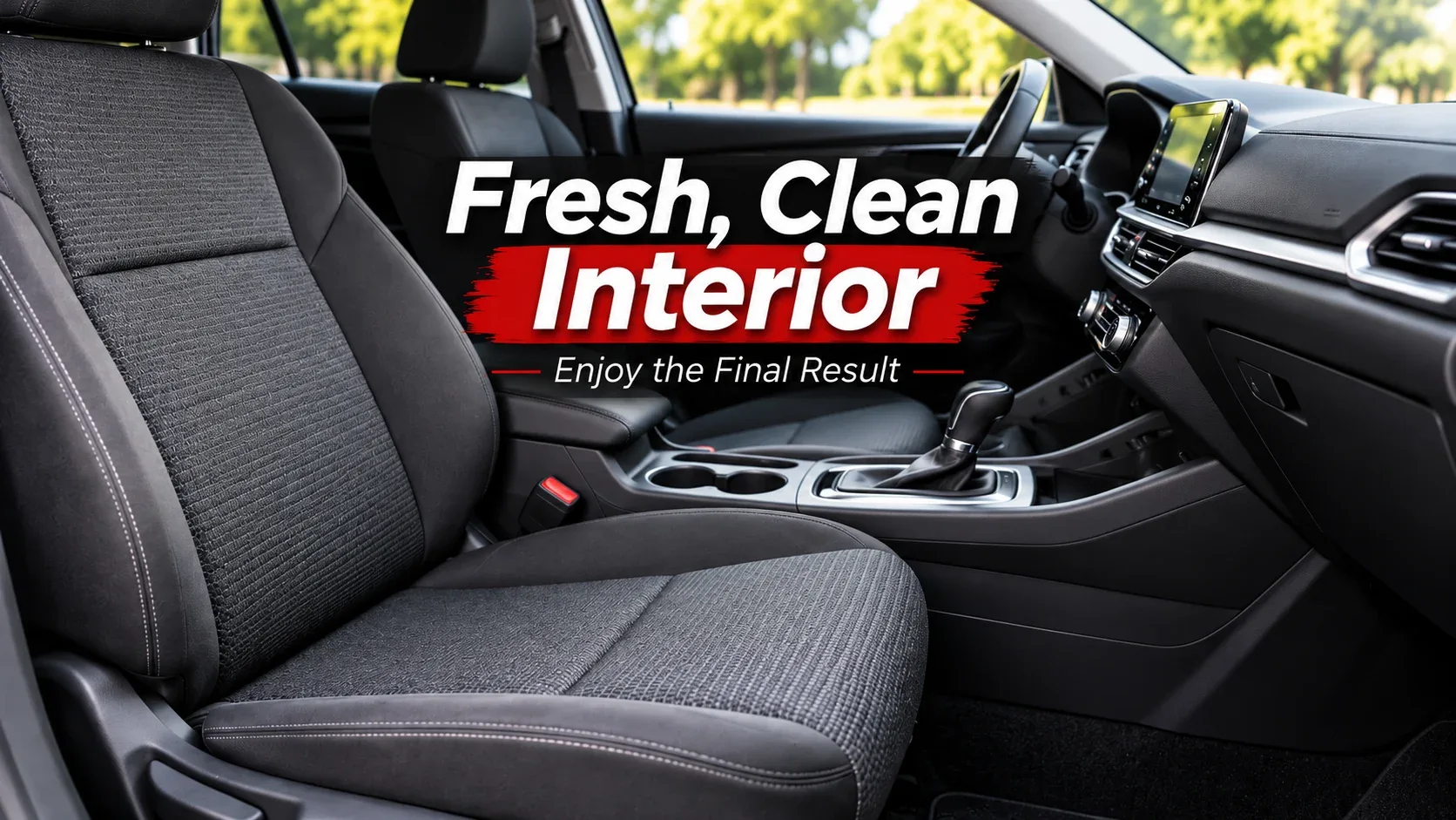 Fresh clean car seats and interior after detailing