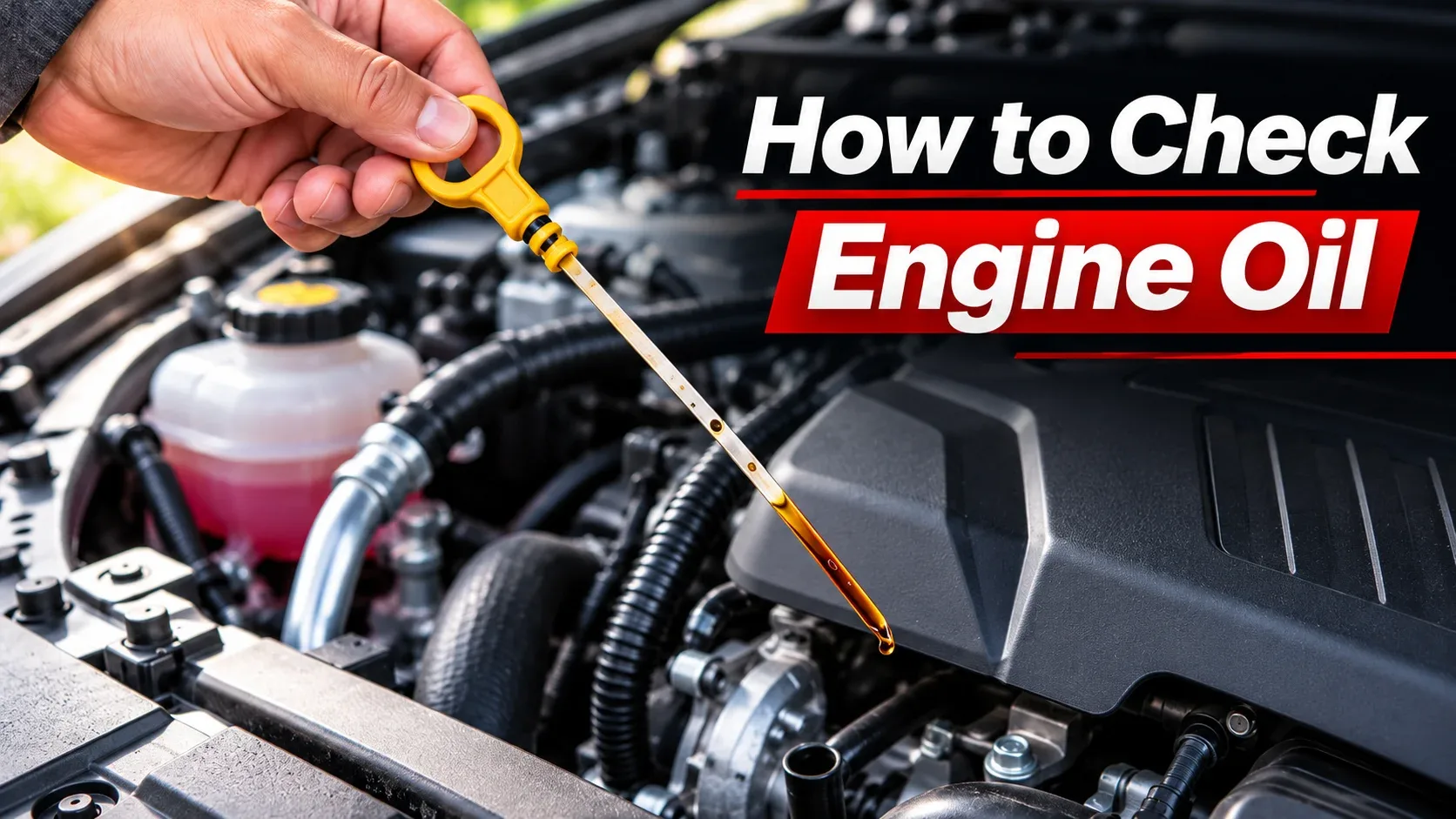 How to check engine oil with an oil dipstick