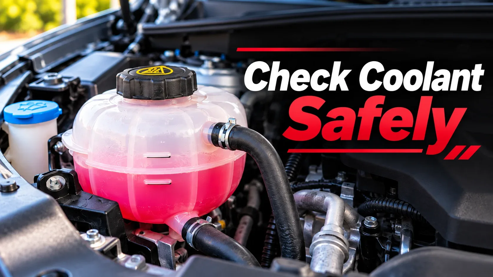 How to check engine coolant level safely
