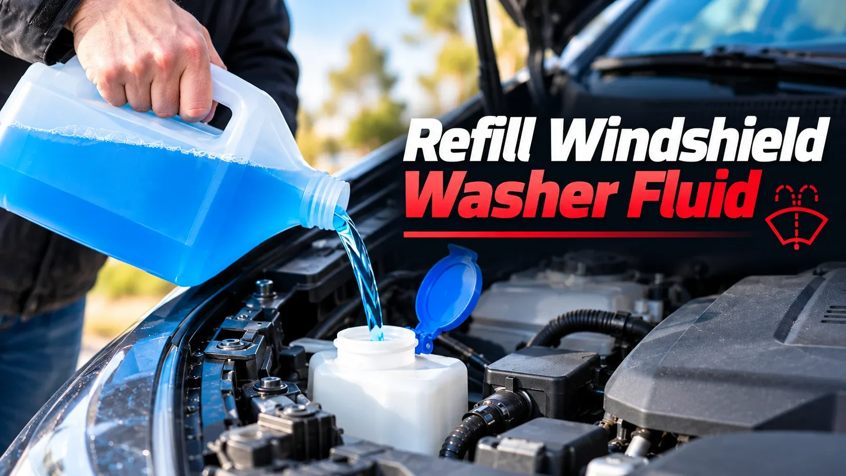 Refilling the windshield washer fluid reservoir