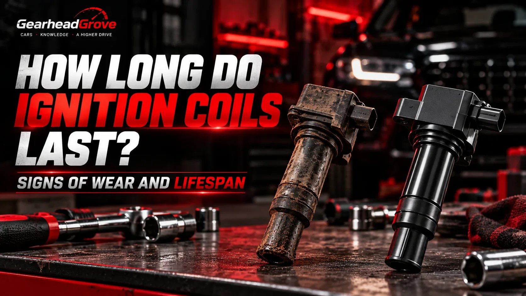 Worn ignition coil compared with a new ignition coil