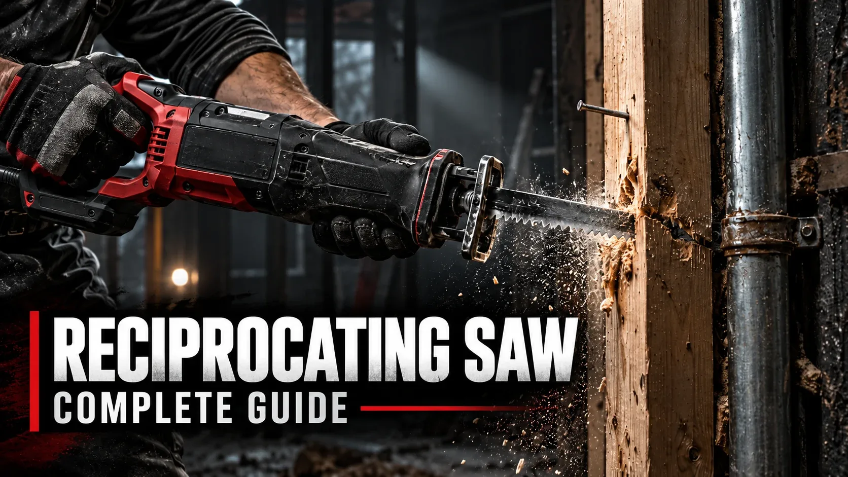 What is a reciprocating saw? Tool shown on a workshop bench