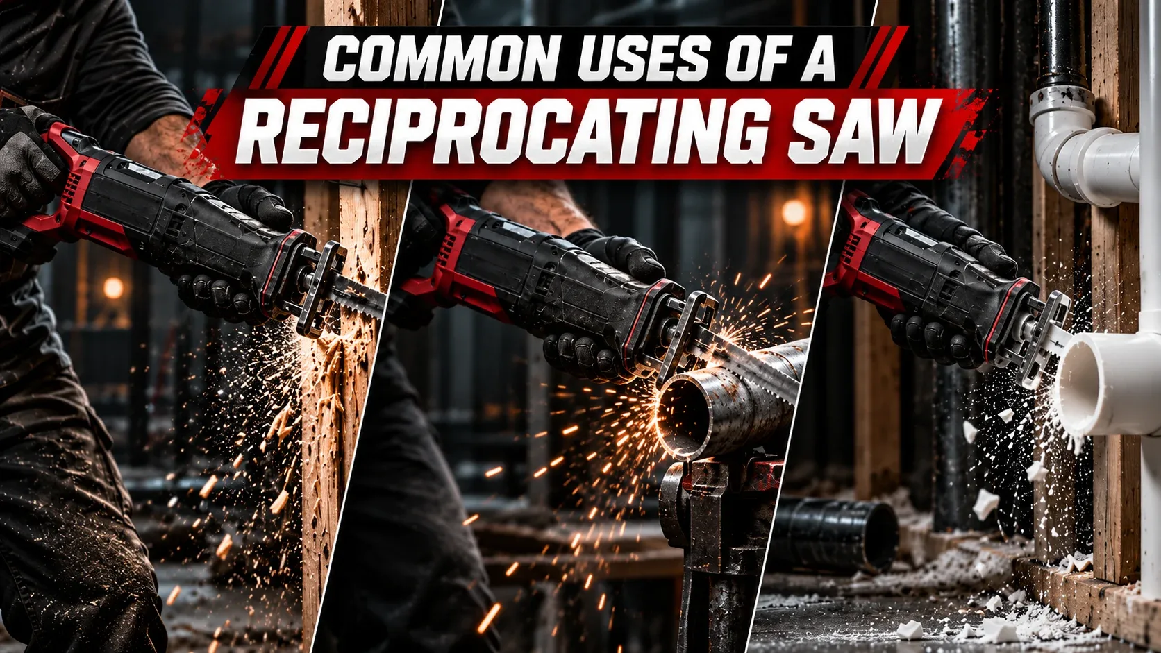 Reciprocating saw uses for wood, metal and PVC cutting