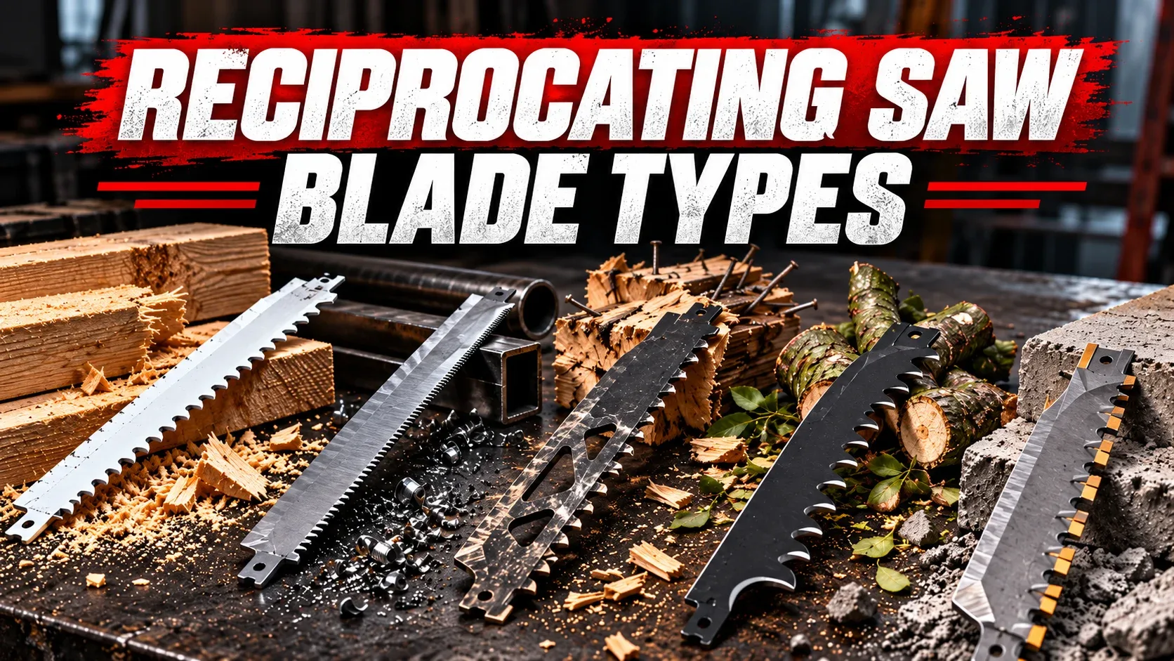Reciprocating saw blade types for wood, metal, demolition and pruning