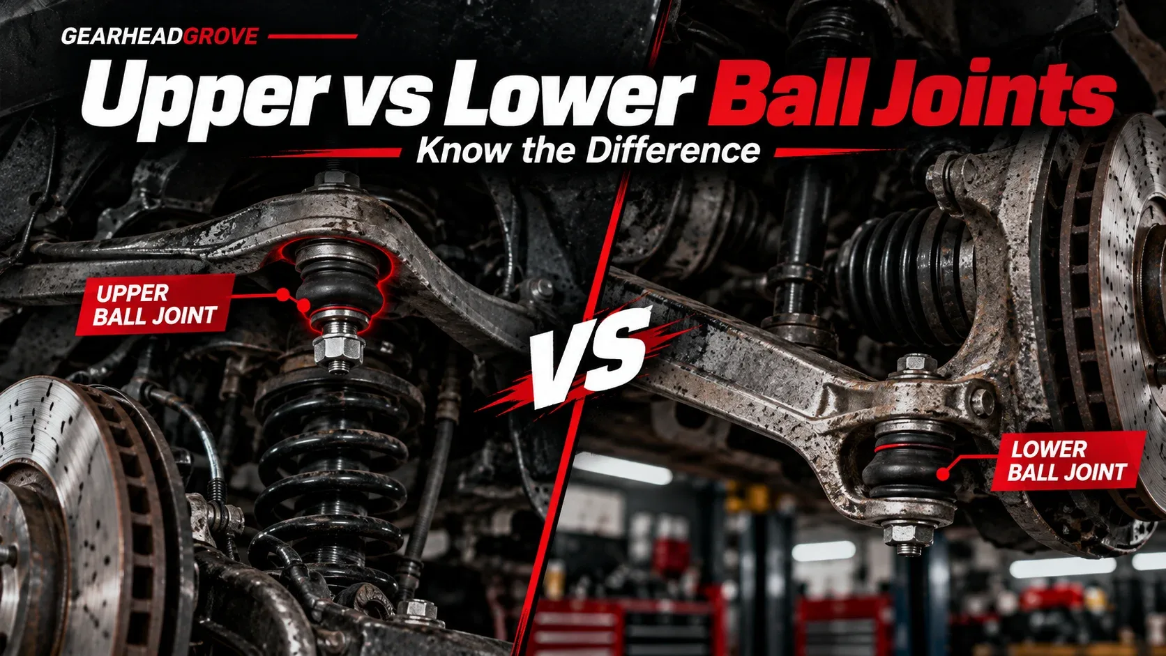 Upper versus lower ball joints compared in front suspension assemblies