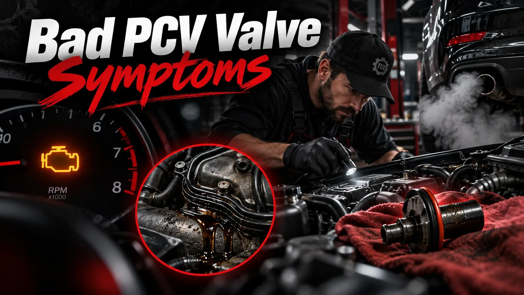 Bad PCV valve symptoms: check engine light, oil leaks and engine inspection