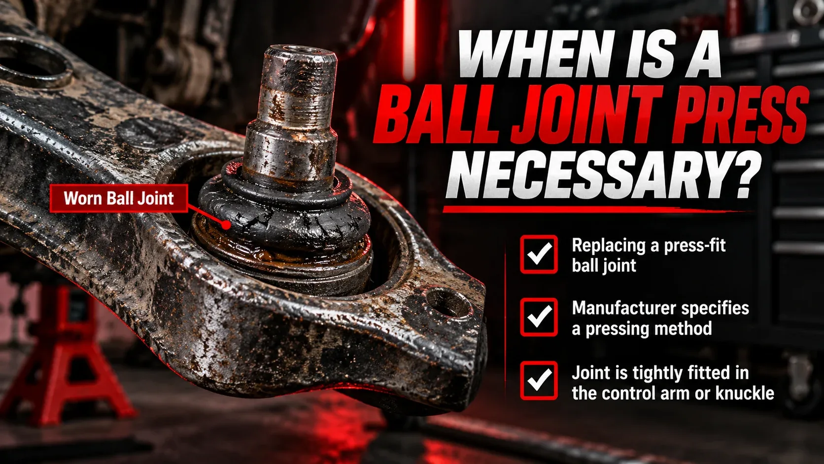 When a ball joint press is necessary for a worn press-fit suspension ball joint