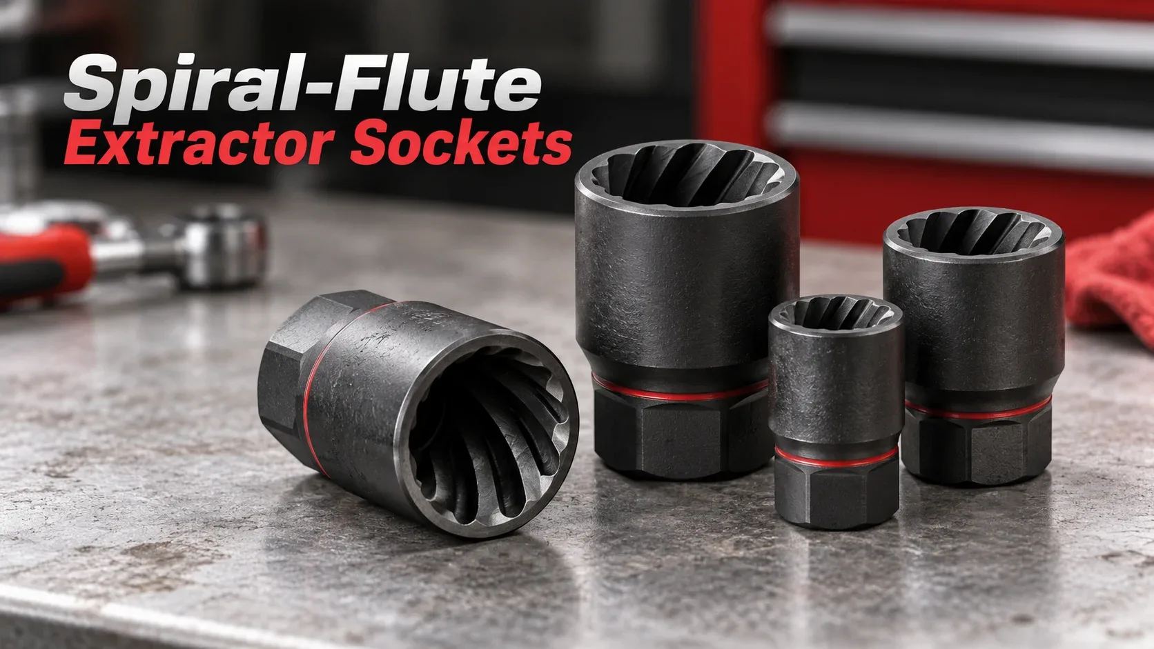 Spiral flute bolt extractor sockets