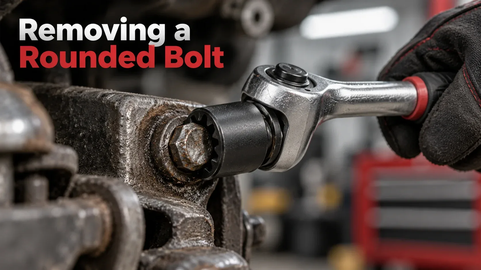 Removing a rounded bolt with a bolt extractor socket