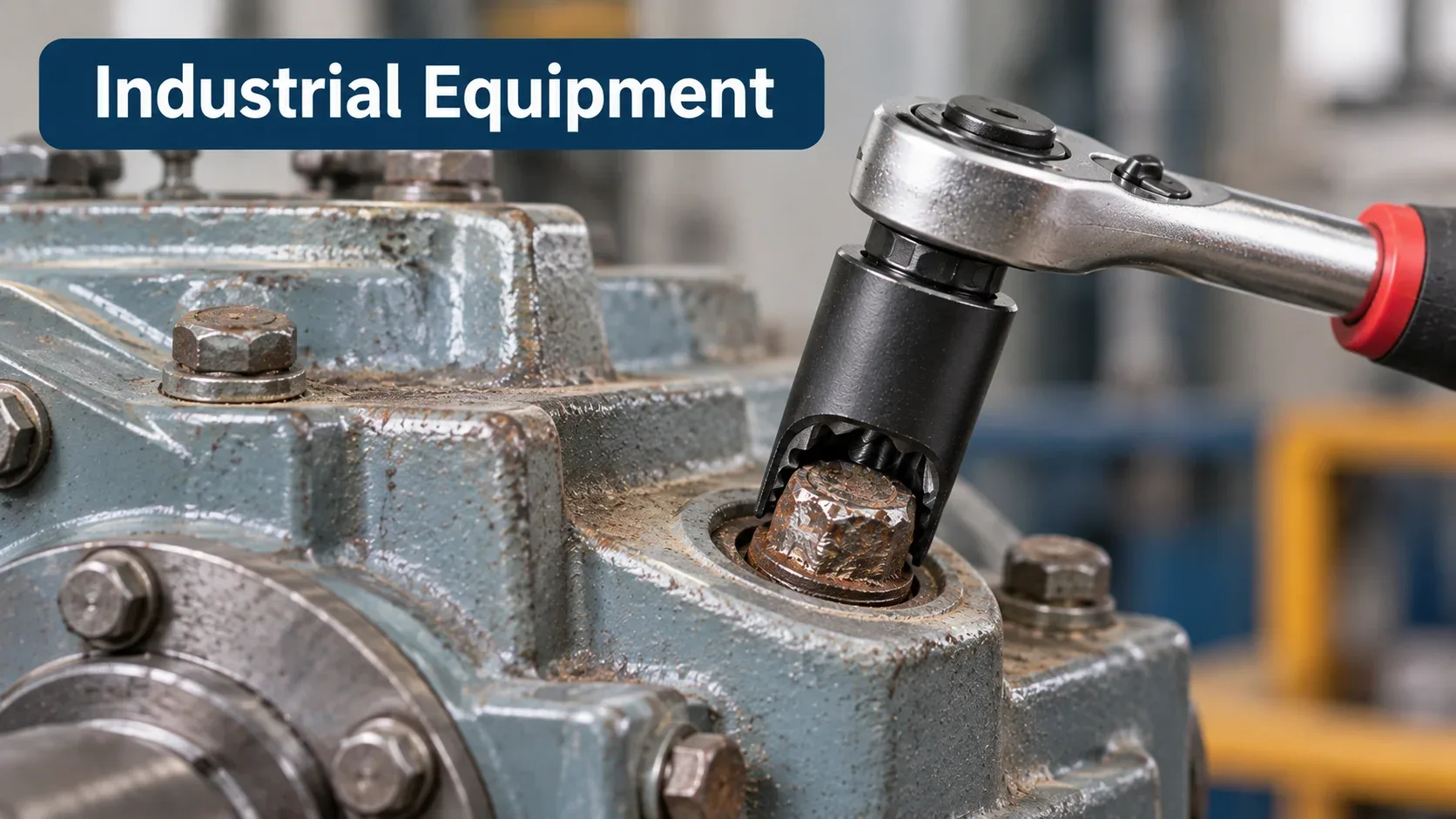 Bolt extraction on industrial equipment