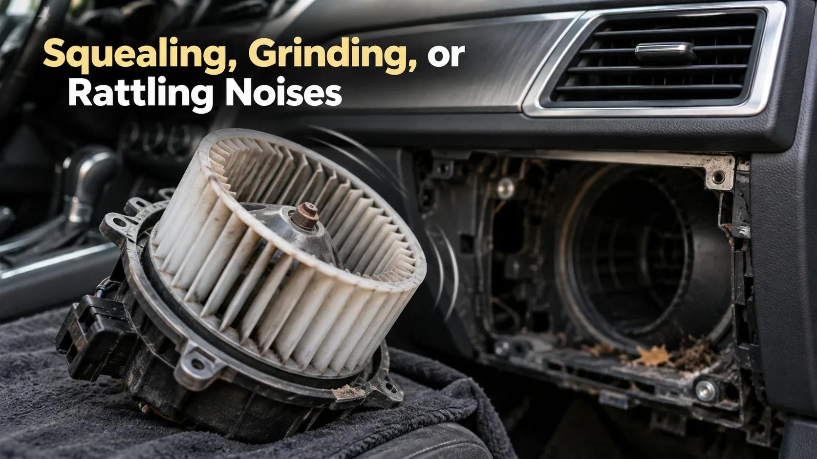 Car blower motor making squealing grinding or rattling noises
