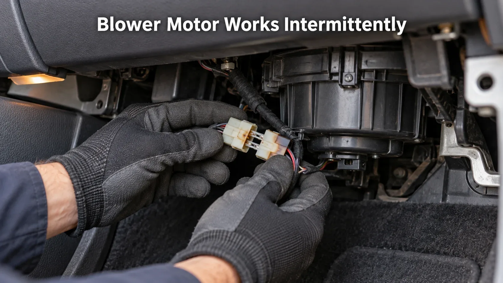 Inspecting electrical connections for intermittent blower motor operation