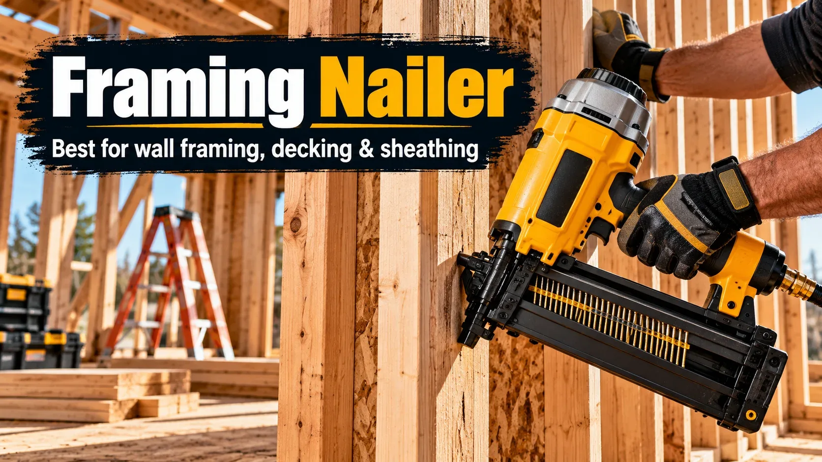 Framing nailer used for wall framing decking and sheathing