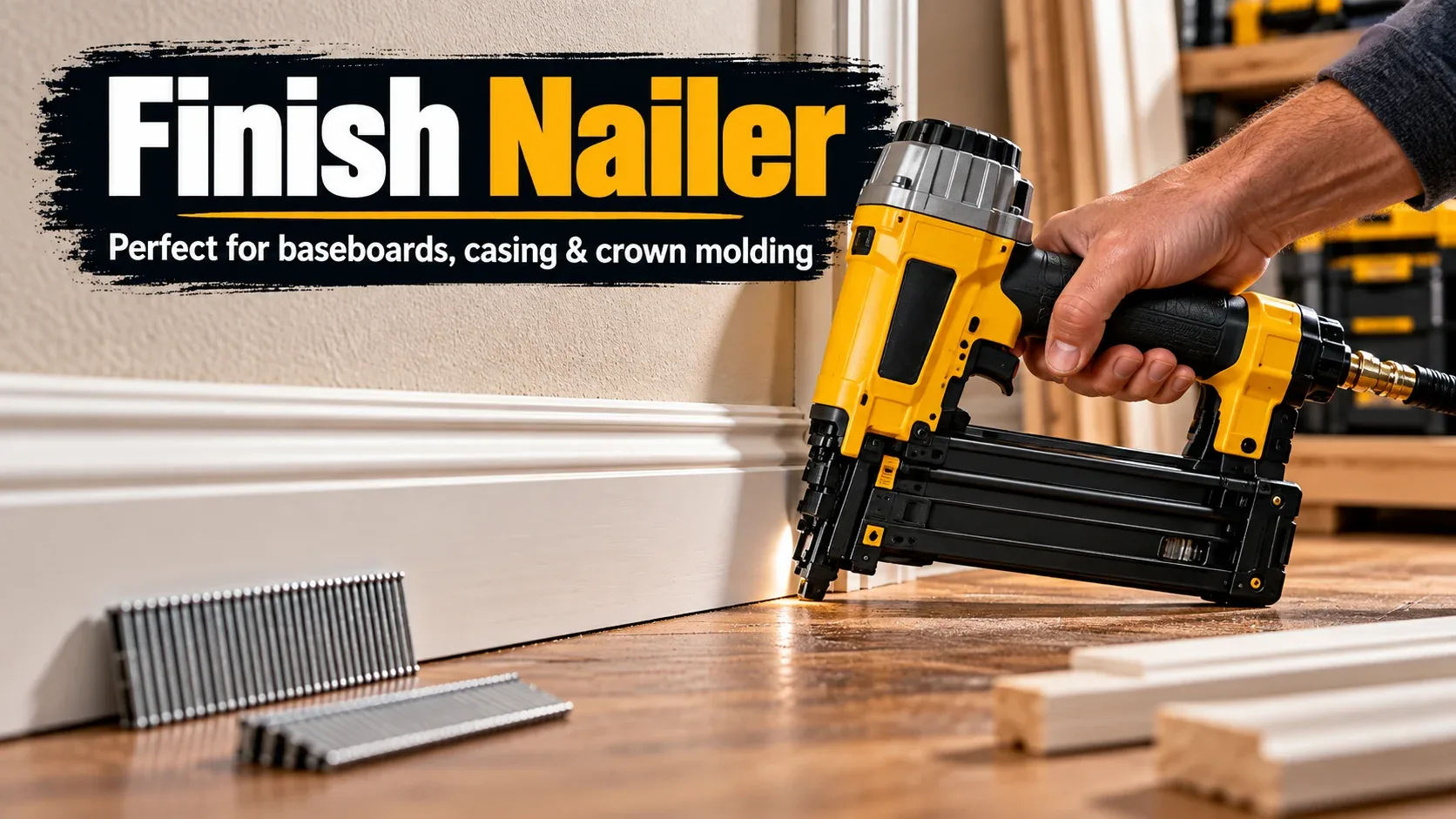 Finish nailer used for baseboards casing and crown molding