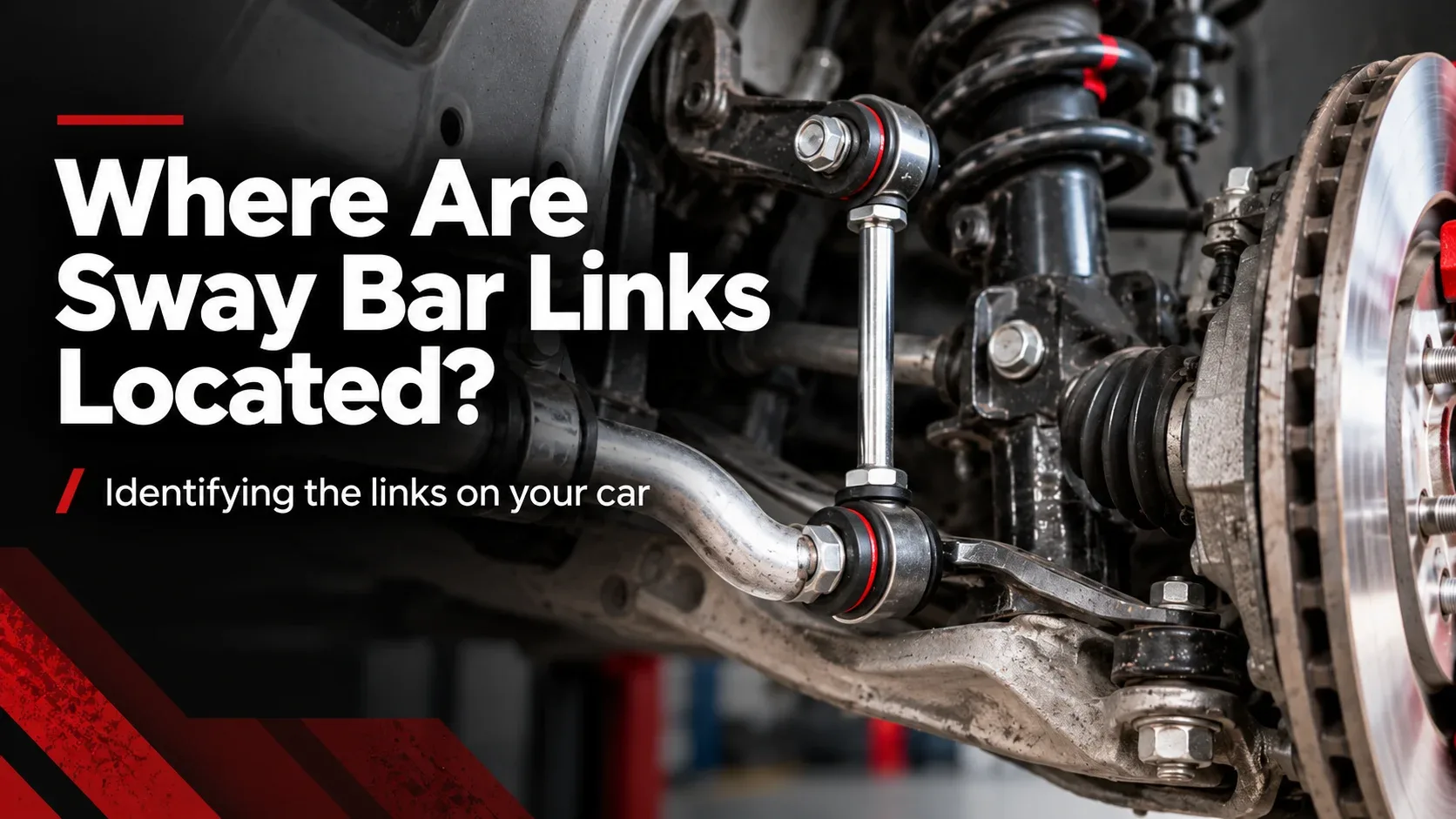 Where sway bar links are located near the car suspension